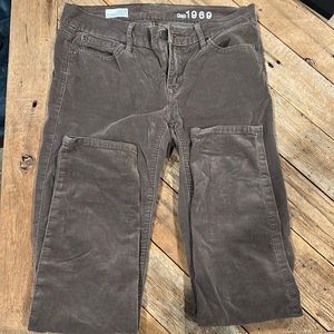 Size 27 Gap brown cord skinny legging jean